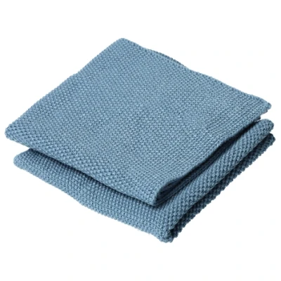 Spültücher aus Bio-Baumwolle, 2 Stück, blau