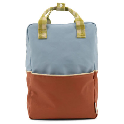 Sticky Lemon unisex vegan Großer Rucksack Colourblock Blau Braun