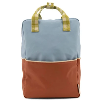 Sticky Lemon unisex vegan Großer Rucksack Colourblock Blau Braun