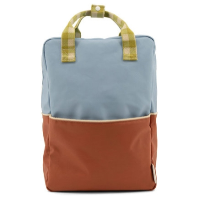 Sticky Lemon unisex vegan Großer Rucksack Colourblock Blau Braun