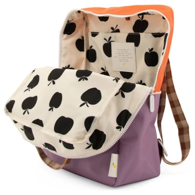 Sticky Lemon unisex vegan Großer Rucksack Colourblock Orange Lila