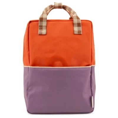 Sticky Lemon unisex vegan Großer Rucksack Colourblock Orange Lila