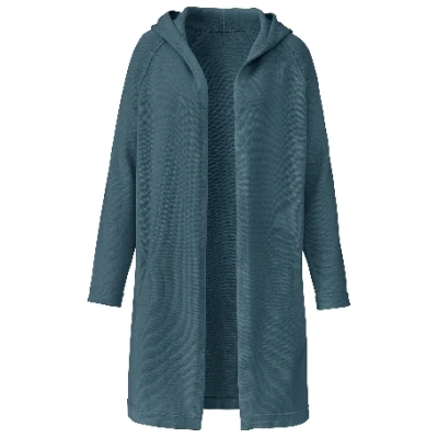 Strickmantel aus Bio-Merinowolle und Bio-Baumwolle, jade 36/38