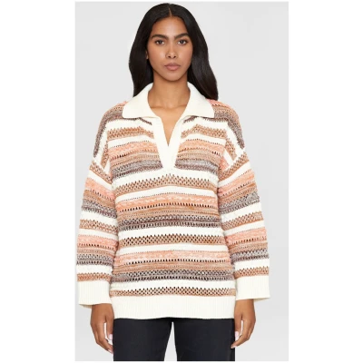 Strickpullover Polo Braun