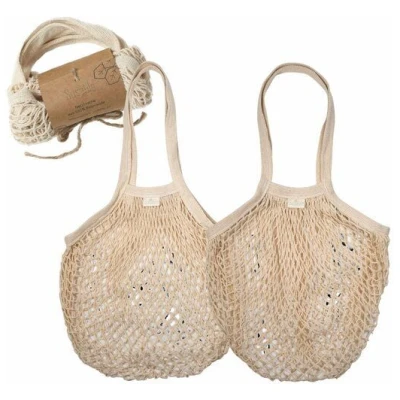 Susable Einkaufstasche aus Bio-Baumwolle | Wiederverwendbare Netztasche | 2er-Set