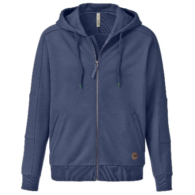 Sweat-Kapuzenjacke aus reiner Bio-Baumwolle, blaubeere