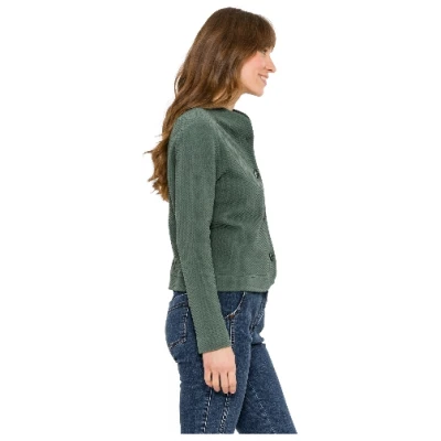 Sweatjacke mit Wabenstruktur aus Bio-Baumwolle, seegras 36/38