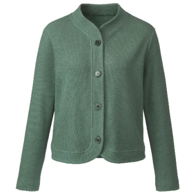 Sweatjacke mit Wabenstruktur aus Bio-Baumwolle, seegras 36/38