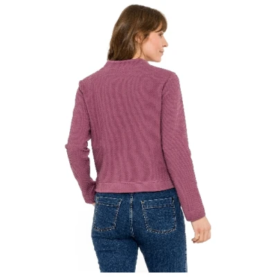 Sweatjacke mit Wabenstruktur aus Bio-Baumwolle, wildrose 36/38