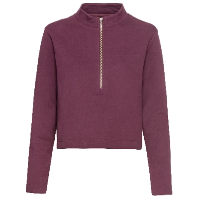 Sweatshirt aus Bio-Baumwolle mit Reißverschluss, rubin 36/38