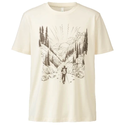 T-Shirt mit Berg-Motiv aus Bio-Baumwolle, kokos
