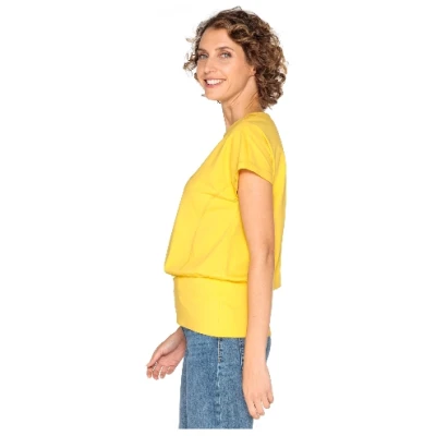 T-Shirt mit breitem Saum aus Bio-Baumwolle, gelb 36