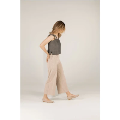 TAWAST Damen vegan Top Free Spirit Holzkohle