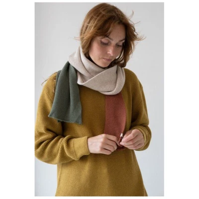 TIRALAHILACHA Tayo chunky wool scarf in three-tone