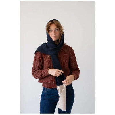 TIRALAHILACHA Tayo chunky wool scarf in two-tone