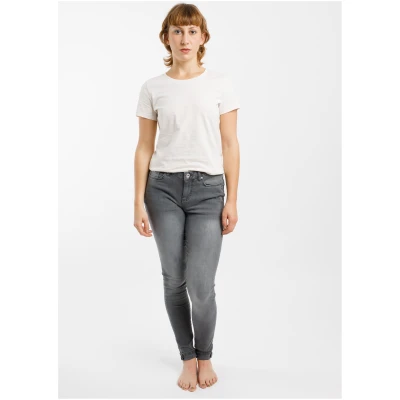 TORLAND Damen vegan Skinny Jeans Rosa Grau