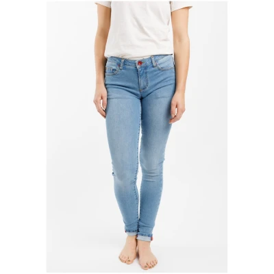 TORLAND Damen vegan Skinny Jeans Rosa Hell Indigoblau