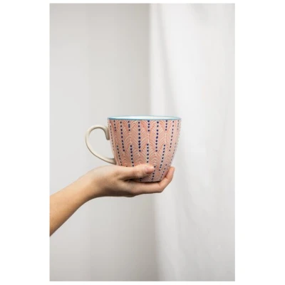 TRANQUILLO Große Tasse MIX'N'MATCH aus Steinzeug mit Muster, 500 ml (POR487, POR488)