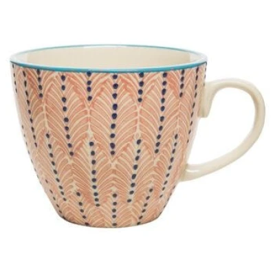 TRANQUILLO Große Tasse MIX'N'MATCH aus Steinzeug mit Muster, 500 ml (POR487, POR488)