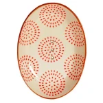 TRANQUILLO Ovale Seifenschale aus Steinzeug mit bunten Mustern 14 cm