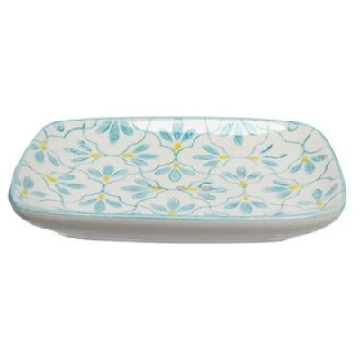 TRANQUILLO Seifenschale aus Steinzeug mit floralen Mustern und Ornamenten 13,5 cm