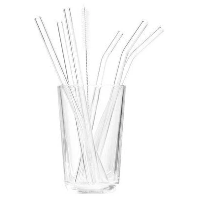 TRANQUILLO Strohhalm 6er Set aus Glas oder Metall