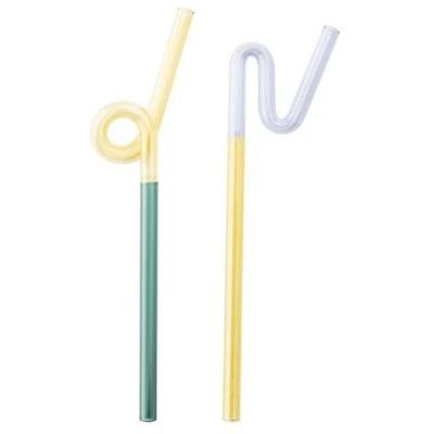 TRANQUILLO Strohhalm RAINBOW 2er Set Borosilikatglas (MX917, MX918)