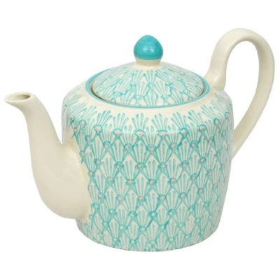 TRANQUILLO Teekanne Art Deco aus Steinzeug 650 ml (POR273)