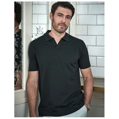 TeeJays Stretch Herren Polo Shirt Kurzarm V - Ausschnitt Bio - Baumwolle