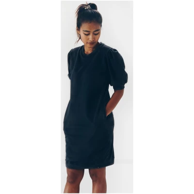 The Driftwood Tales Damen vegan Hemdkleid Schwarz