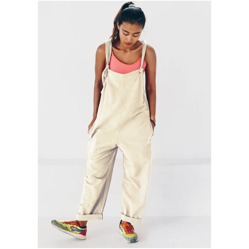 The Driftwood Tales Damen vegan Latzhose Natur