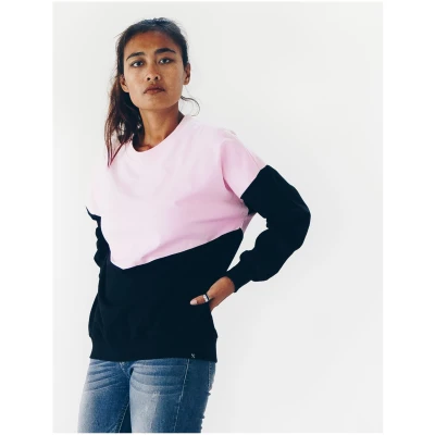 The Driftwood Tales Damen vegan Sweatshirt Loose Schwarz Pink