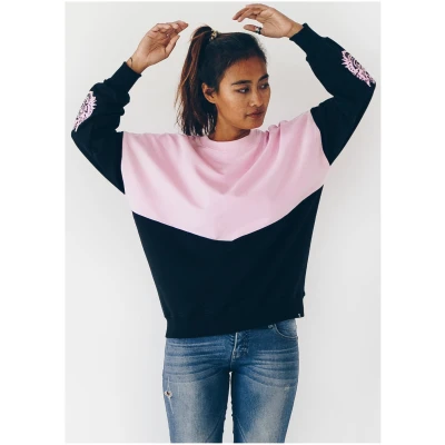 The Driftwood Tales Damen vegan Sweatshirt Loose Schwarz Pink