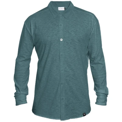 The Driftwood Tales Herren vegan Hemd - Petrol