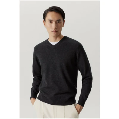 The Ultrasoft V-neck Sweater - Anthracite Melange