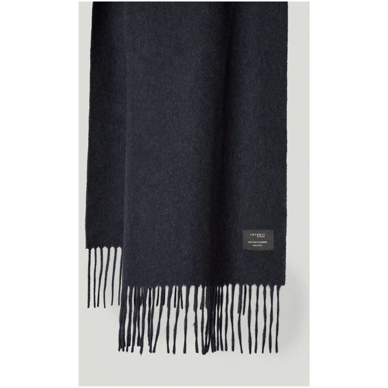 The Upcycled Cashmere Scarf - Dark Blue