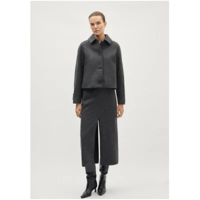 The Woolen Cropped Coat - Ash Grey