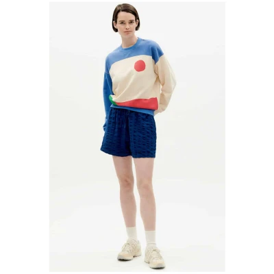 Thinking MU Damen vegan Pullover Abstrakt Elfenbein
