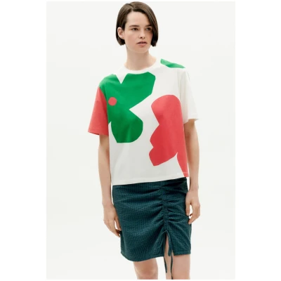 Thinking MU Damen vegan T-Shirt Schmetterling Lucia Weiß