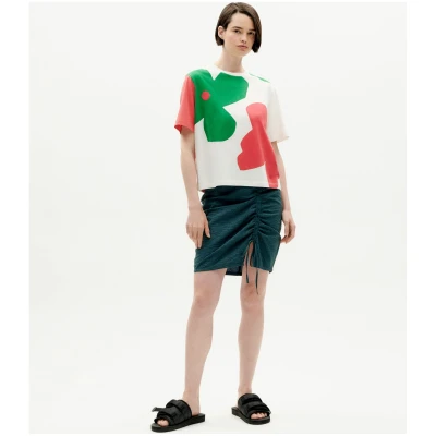 Thinking MU Damen vegan T-Shirt Schmetterling Lucia Weiß