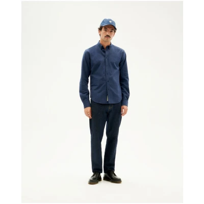 Thinking MU Herren vegan Hemd Ameisenblau