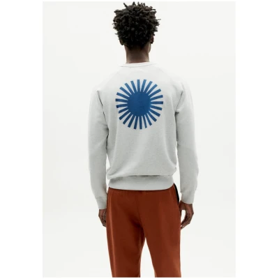 Thinking MU Herren vegan Sweatshirt Grau Sol Blau Hinten
