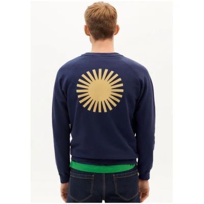 Thinking MU Herren vegan Sweatshirt Navy Gelb Sonne