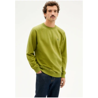 Thinking MU Herren vegan Sweatshirt Sonne Grün Weiß