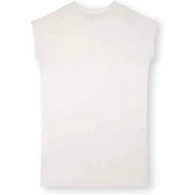 ThokkThokk Damen vegan Boxy T-Shirt Kleid Off White