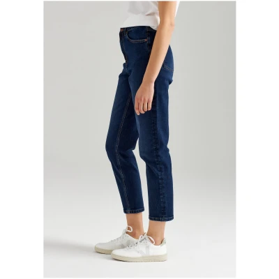 ThokkThokk Damen vegan Mom Cropped Jeans Indigoblau