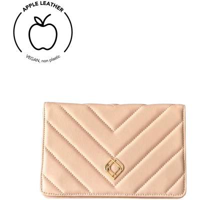 Trashious Damen vegan Clutch Apfel Leder Blassrosa