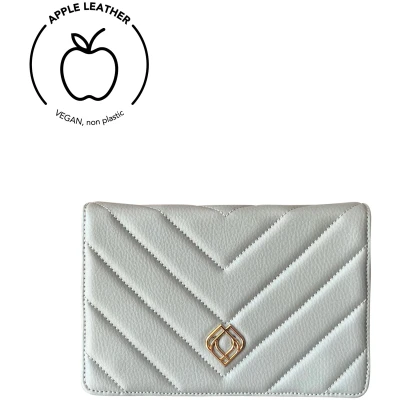 Trashious Damen vegan Clutch Apfel Leder Grau
