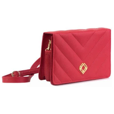 Trashious Damen vegan Clutch Appelleer Rote Stiche