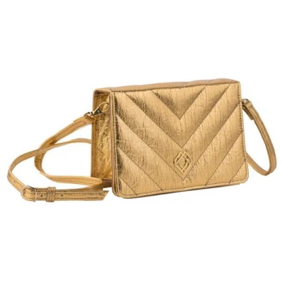 Trashious Damen vegan Clutch Bag Ananas Leder Gold